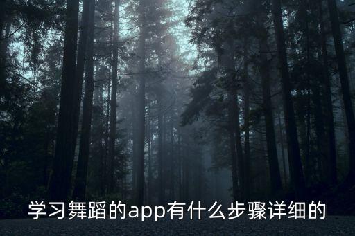 学习舞蹈的app有什么步骤详细的