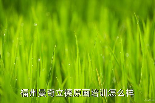 福州曼奇立德原画培训怎么样