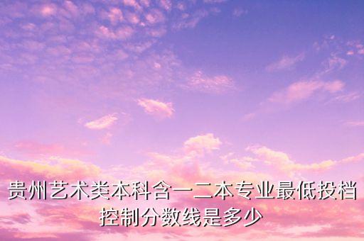 贵州艺术类本科含一二本专业最低投档控制分数线是多少