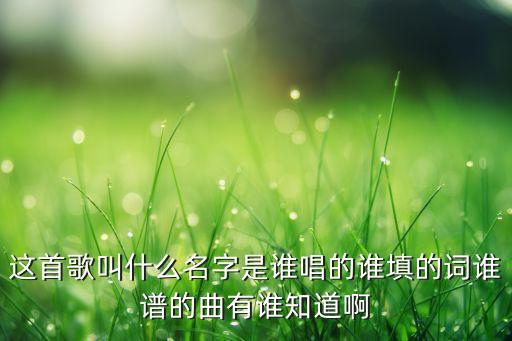 这首歌叫什么名字是谁唱的谁填的词谁谱的曲有谁知道啊