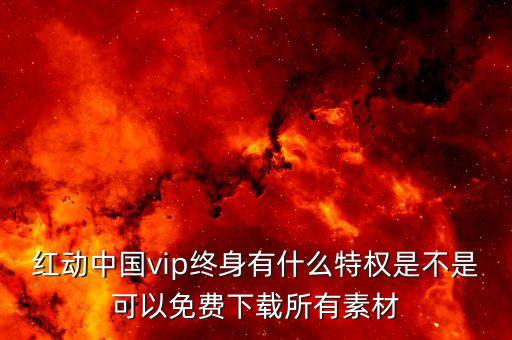 红动中国vip终身有什么特权是不是可以免费下载所有素材