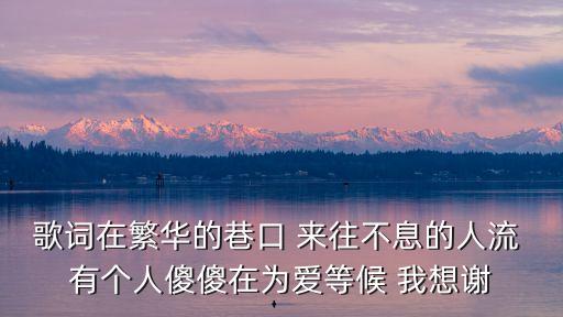 歌词在繁华的巷口 来往不息的人流 有个人傻傻在为爱等候 我想谢