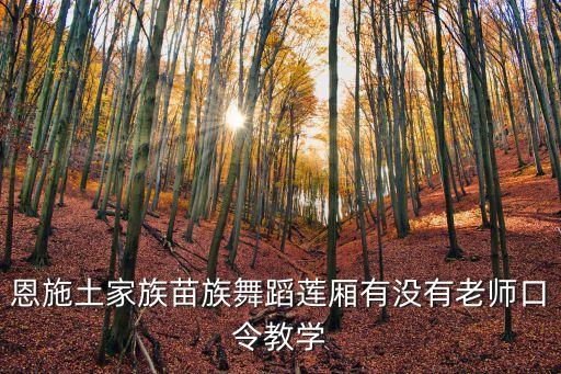 恩施土家族苗族舞蹈莲厢有没有老师口令教学