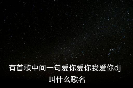 有首歌中间一句爱你爱你我爱你dj 叫什么歌名