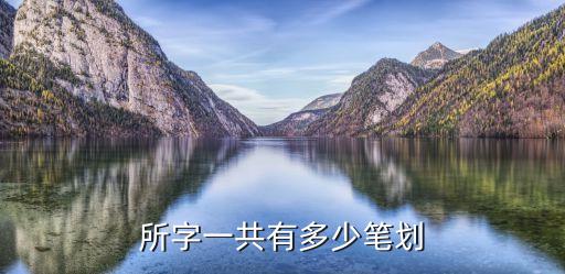 所字一共有多少笔划