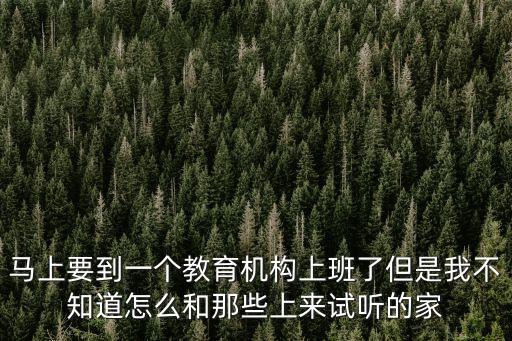 马上要到一个教育机构上班了但是我不知道怎么和那些上来试听的家