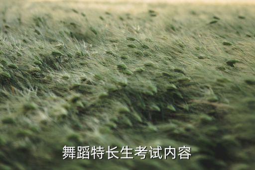 舞蹈特长生考试内容