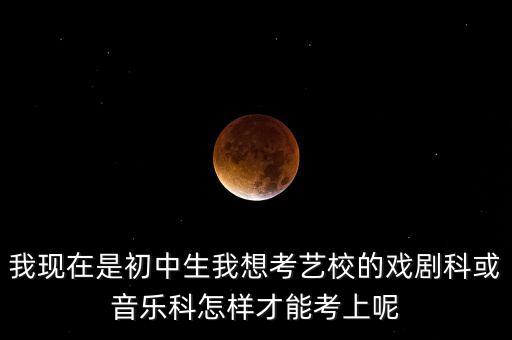 我现在是初中生我想考艺校的戏剧科或音乐科怎样才能考上呢