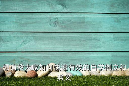 想请教大家如何快速有效的自学倒立和劈叉
