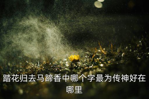 踏花归去马蹄香中哪个字最为传神好在哪里