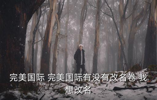 完美国际 完美国际有没有改名卷 我想改名