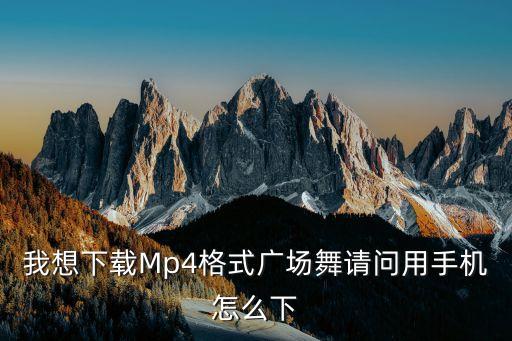 我想下载Mp4格式广场舞请问用手机怎么下