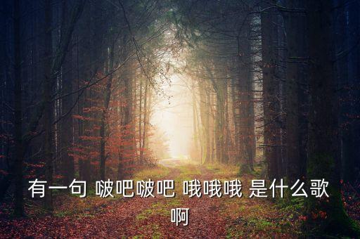 有一句 啵吧啵吧 哦哦哦 是什么歌啊
