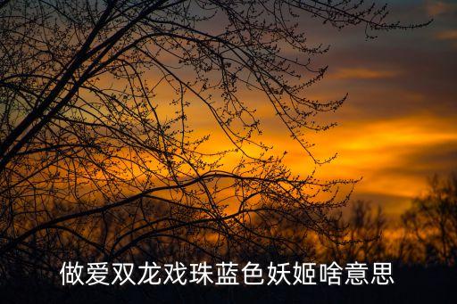 做爱双龙戏珠蓝色妖姬啥意思