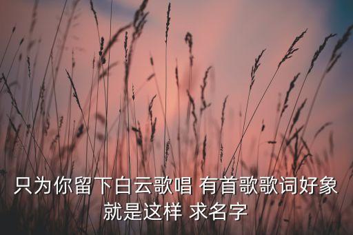 只为你留下白云歌唱 有首歌歌词好象就是这样 求名字