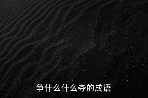 争什么什么夺的成语