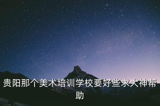 贵阳那个美术培训学校要好些求大神帮助