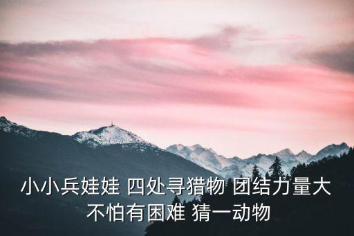 兵娃娃幼儿舞蹈视频完整版，小小兵娃娃 四处寻猎物 团结力量大 不怕有困难 猜一动物