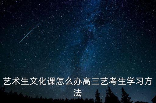 艺术生文化课怎么办高三艺考生学习方法