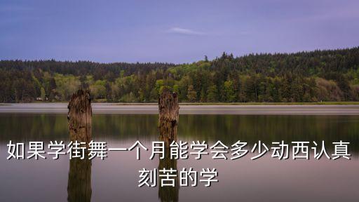 如果学街舞一个月能学会多少动西认真刻苦的学