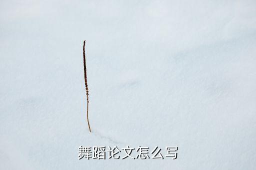 舞蹈论文怎么写