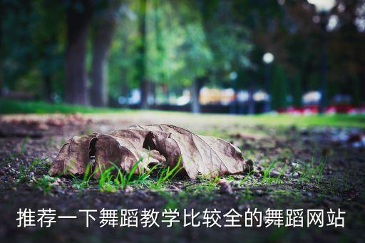 推荐一下舞蹈教学比较全的舞蹈网站