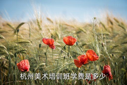 杭州美术培训班学费是多少