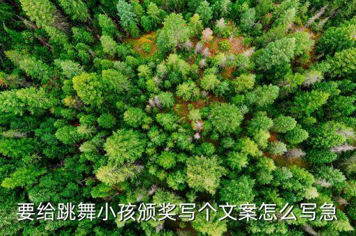 要给跳舞小孩颁奖写个文案怎么写急