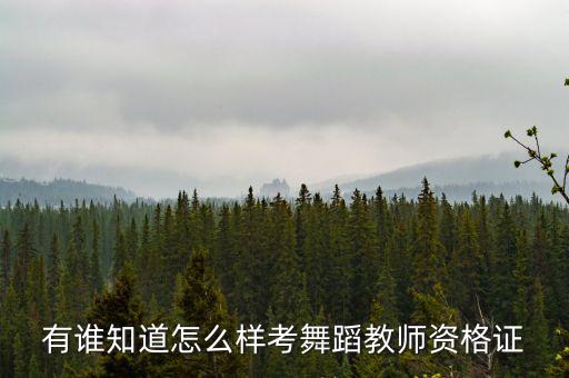 有谁知道怎么样考舞蹈教师资格证