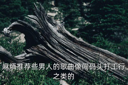 麻烦推荐些男人的歌曲像闯码头打工行之类的
