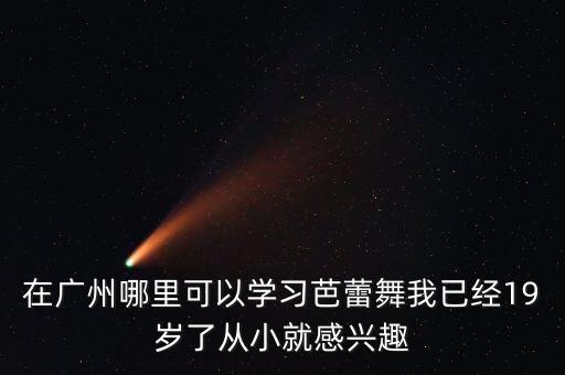 在广州哪里可以学习芭蕾舞我已经19岁了从小就感兴趣