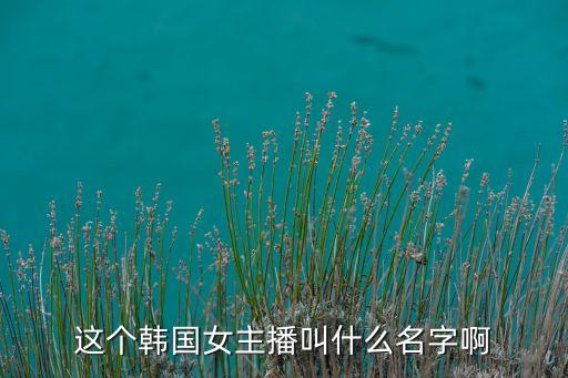 这个韩国女主播叫什么名字啊