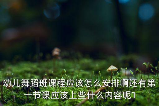 幼儿舞蹈班课程应该怎么安排啊还有第一节课应该上些什么内容呢1