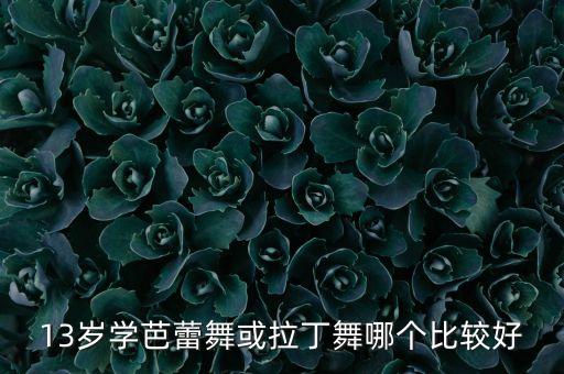 13岁学芭蕾舞或拉丁舞哪个比较好