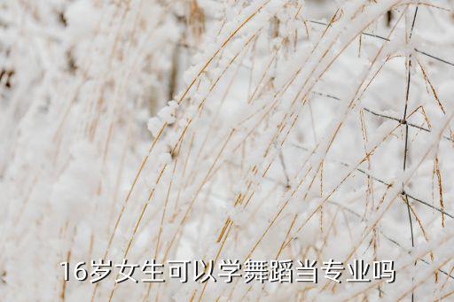 16岁女生可以学舞蹈当专业吗