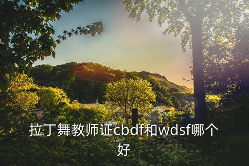 拉丁舞教师证cbdf和wdsf哪个好