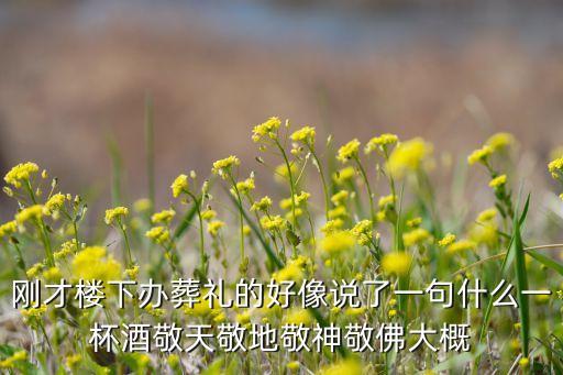 刚才楼下办葬礼的好像说了一句什么一杯酒敬天敬地敬神敬佛大概