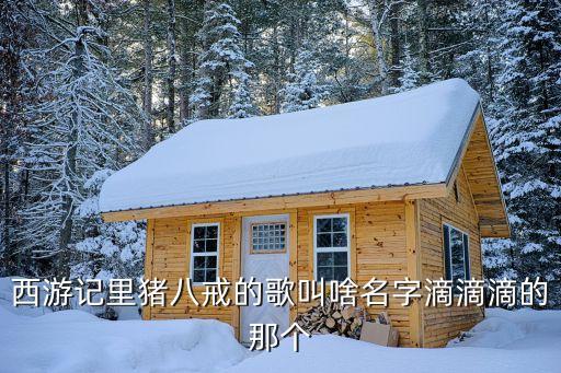 八戒八戒的歌是什么，西游记里猪八戒的歌叫啥名字滴滴滴的那个