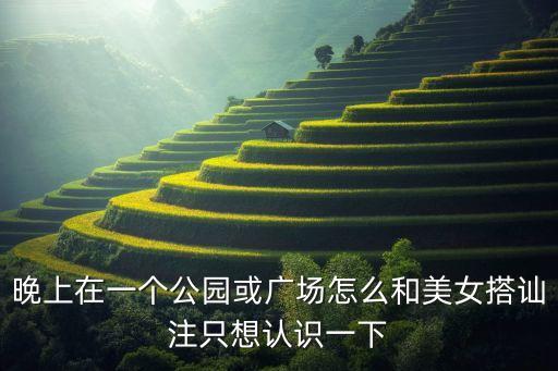 晚上在一个公园或广场怎么和美女搭讪注只想认识一下
