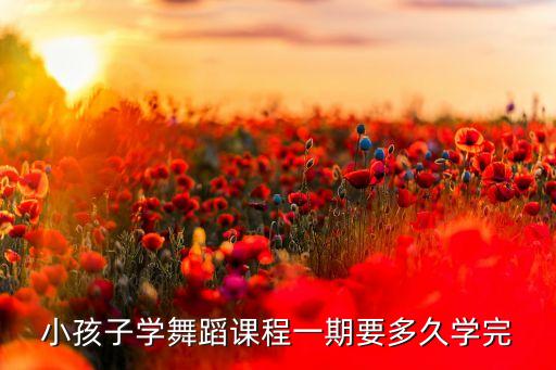 小孩子学舞蹈课程一期要多久学完
