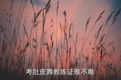 考肚皮舞教练证难不难