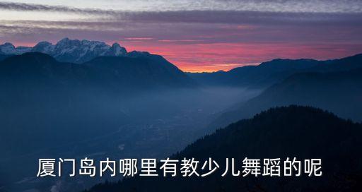 厦门岛内哪里有教少儿舞蹈的呢