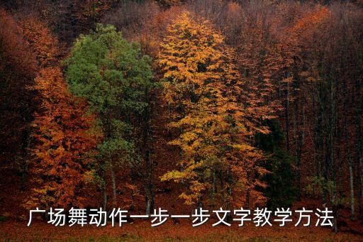 广场舞动作一步一步文字教学方法