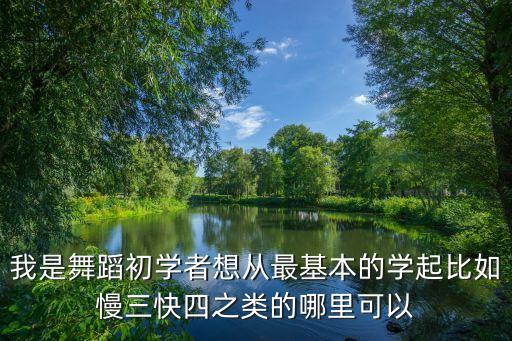 我是舞蹈初学者想从最基本的学起比如慢三快四之类的哪里可以