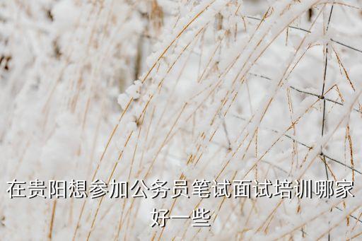 在贵阳想参加公务员笔试面试培训哪家好一些