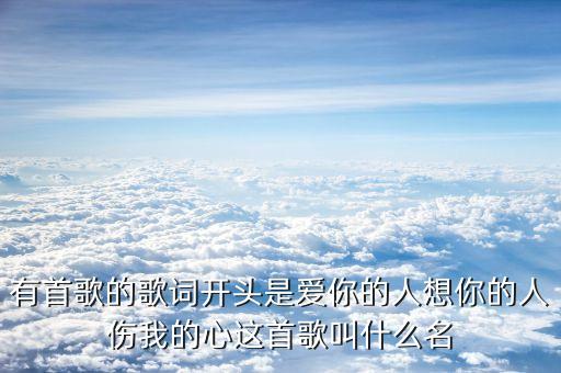 有首歌的歌词开头是爱你的人想你的人伤我的心这首歌叫什么名