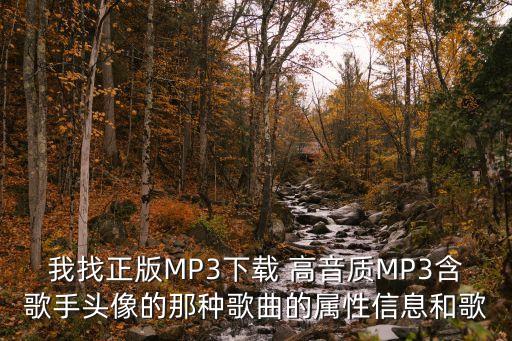 我找正版MP3下载 高音质MP3含歌手头像的那种歌曲的属性信息和歌