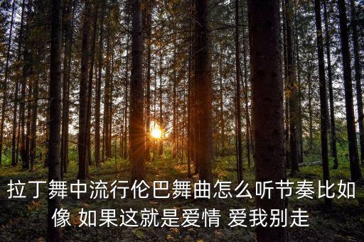 拉丁舞中流行伦巴舞曲怎么听节奏比如像 如果这就是爱情 爱我别走