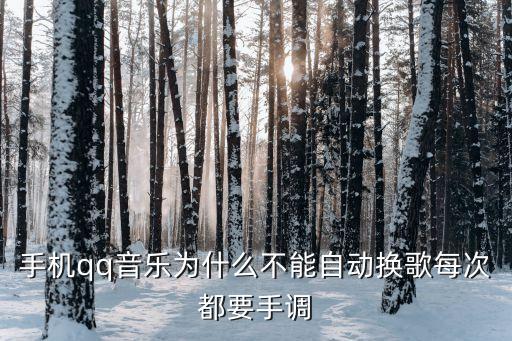 手机qq音乐为什么不能自动换歌每次都要手调