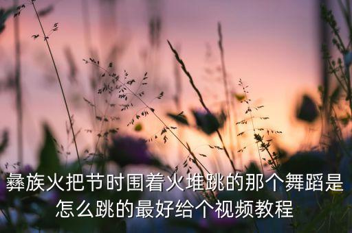 彝族火把节时围着火堆跳的那个舞蹈是怎么跳的最好给个视频教程